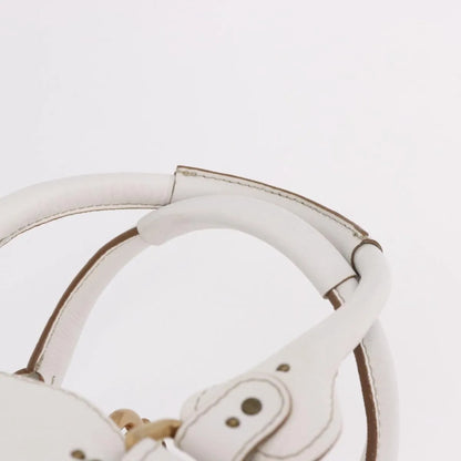Chloe Paddington Lock Leather, White, Leather, Handbag