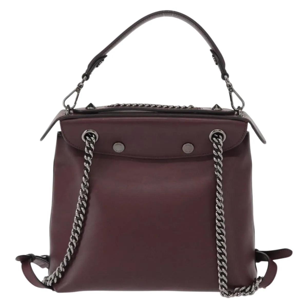 Fendi Back to School Leather, Burgundy, Leather, Backpack