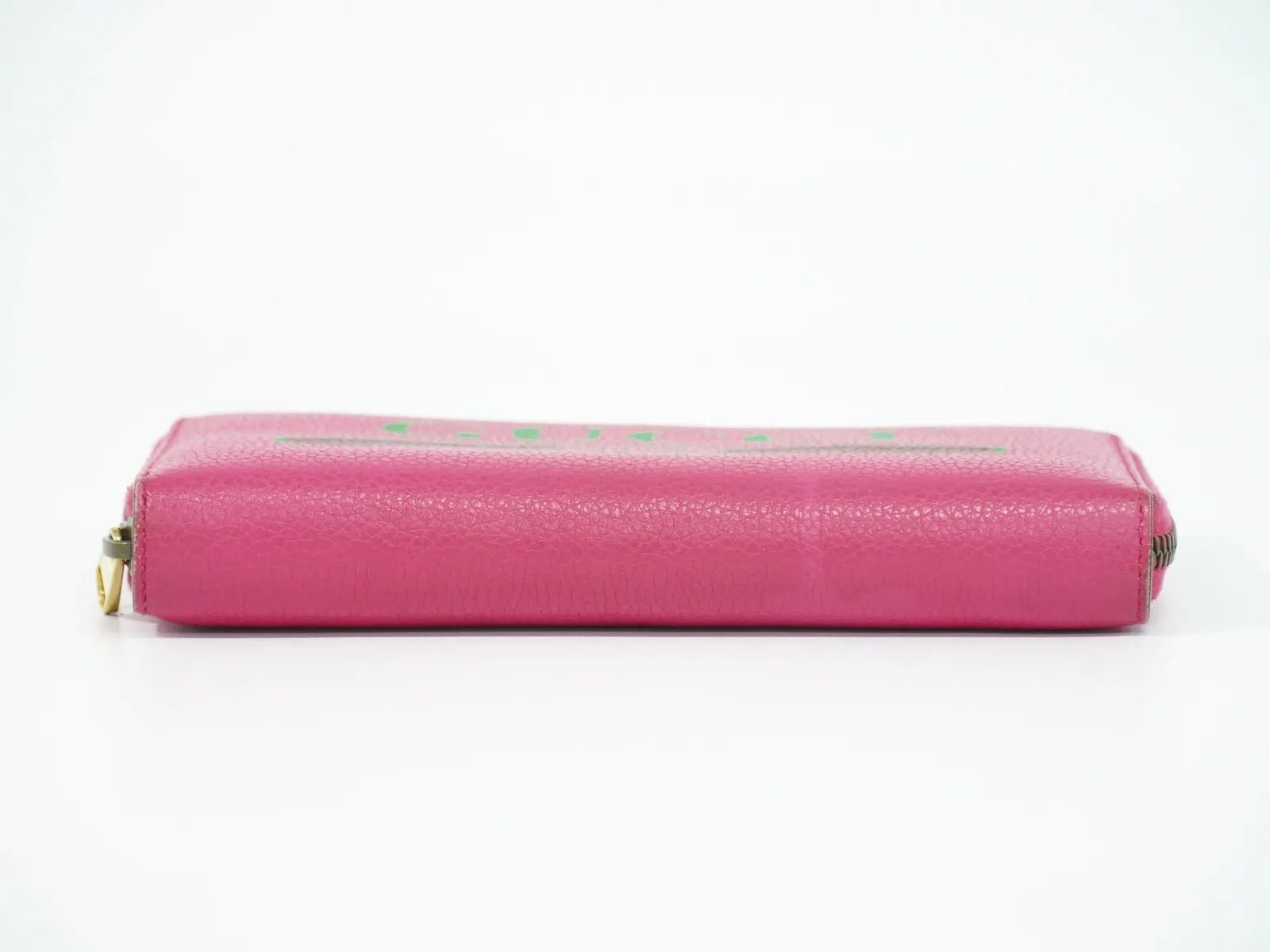 Gucci Vintage Logo Zip Around Leather, Pink, Leather, Wallet