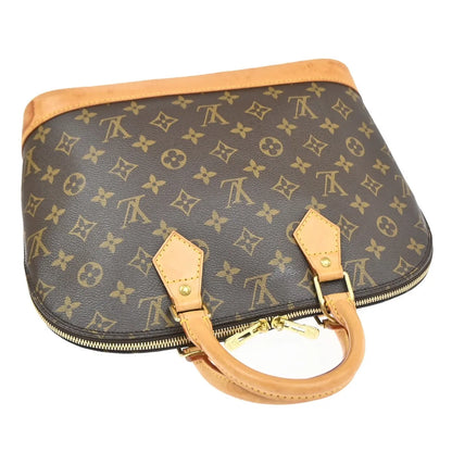 Louis Vuitton Alma Monogram Canvas, Brown, Leather, Handbag
