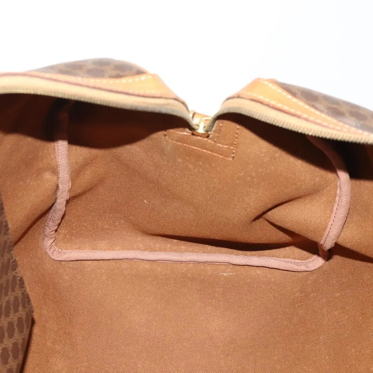 Celine Vintage Duffle Canvas and Leather, Brown, Canvas, Travel Bag