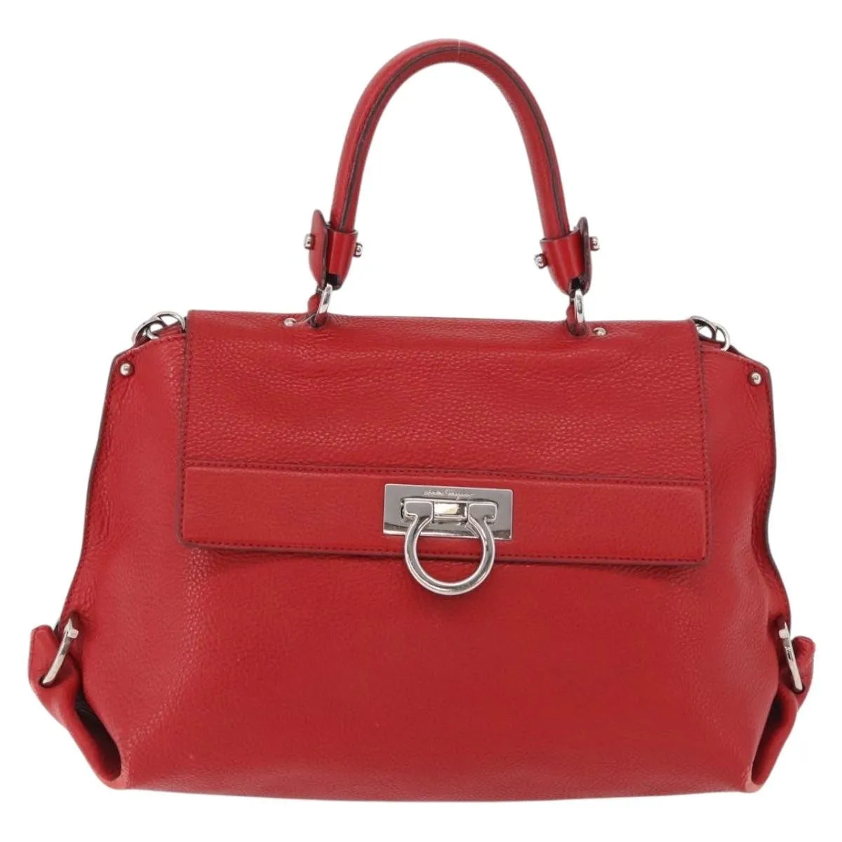 Salvatore Ferragamo Sofia Satchel Leather, Red, Leather, Handbag