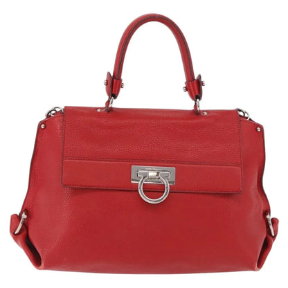 Salvatore Ferragamo Sofia Satchel Leather, Red, Leather, Handbag
