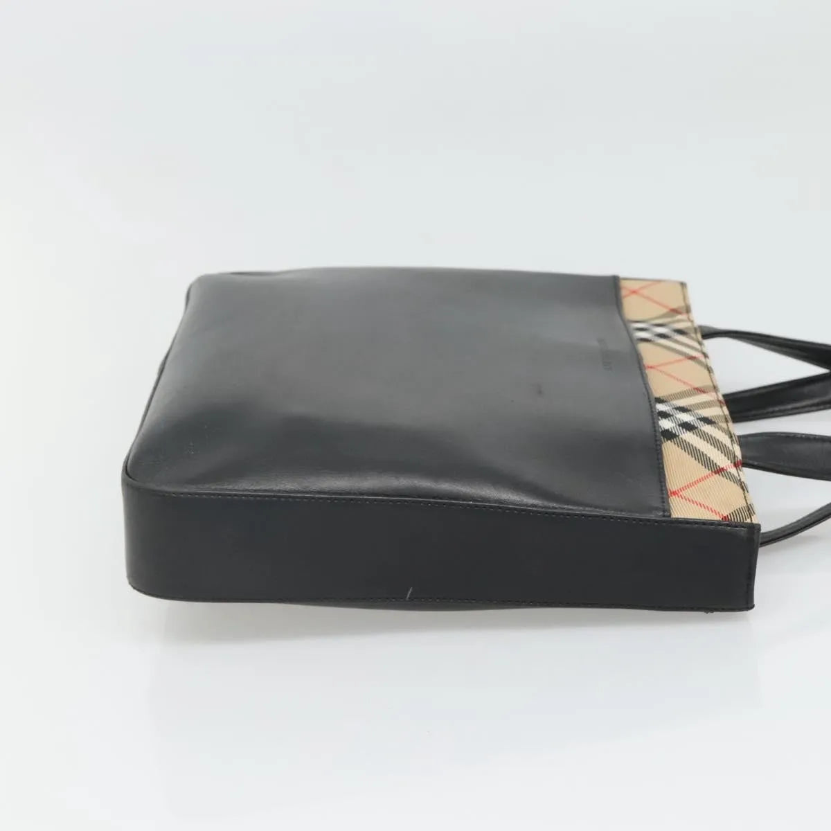 Burberry Nova check Canvas and Leather, Black, Leather, Handbag