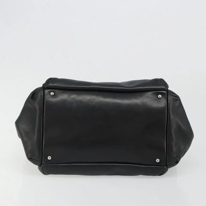 Chanel CC Shoulder Bag Leather, Black, Leather, Handbag