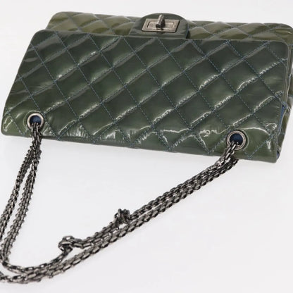 Chanel Reissue 2.55 Flap Quilted Patent, Green, Metal, Shoulder Bag