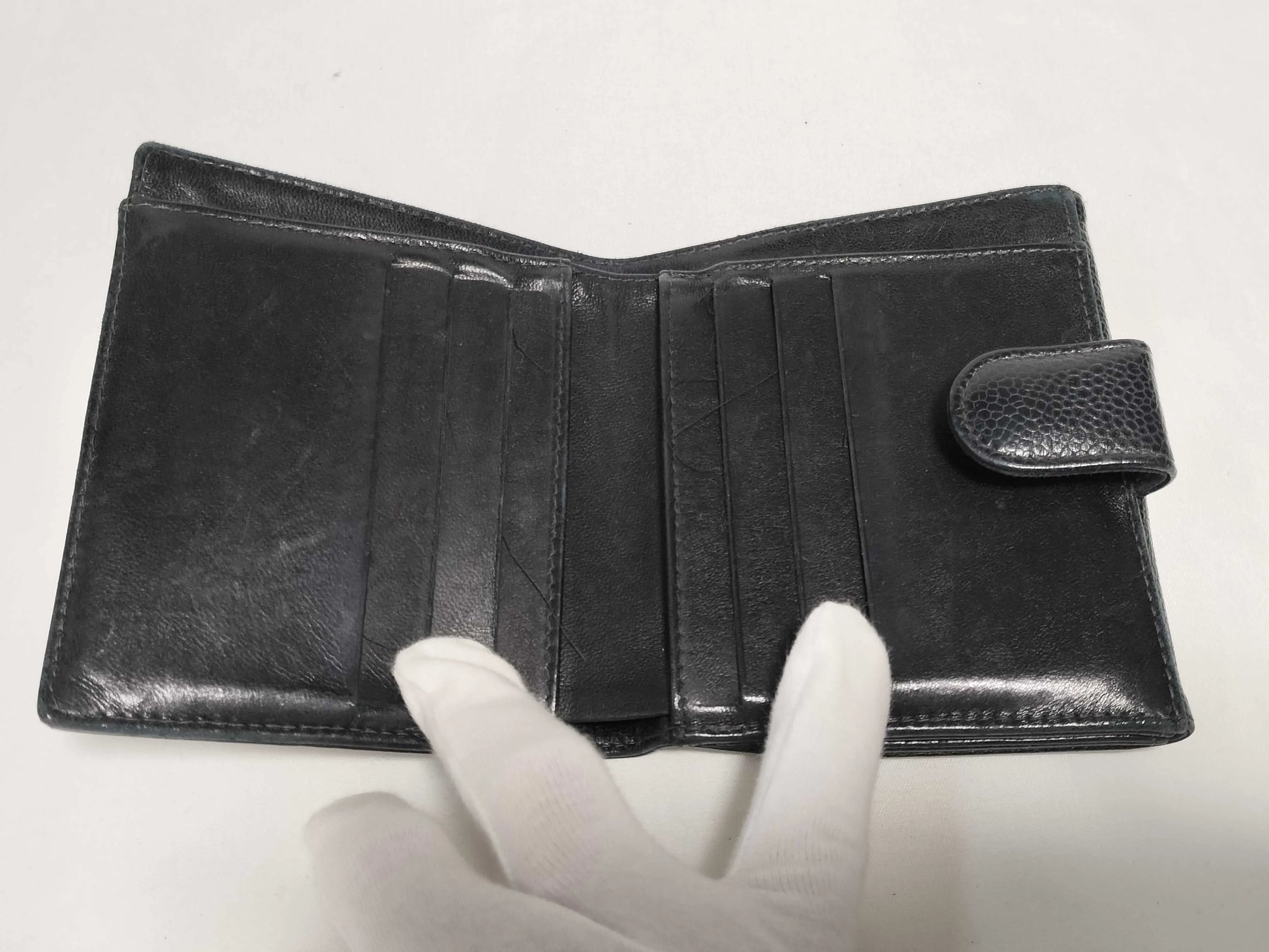 Chanel Timeless CC Bifold Wallet Caviar, Black, Leather, Wallet