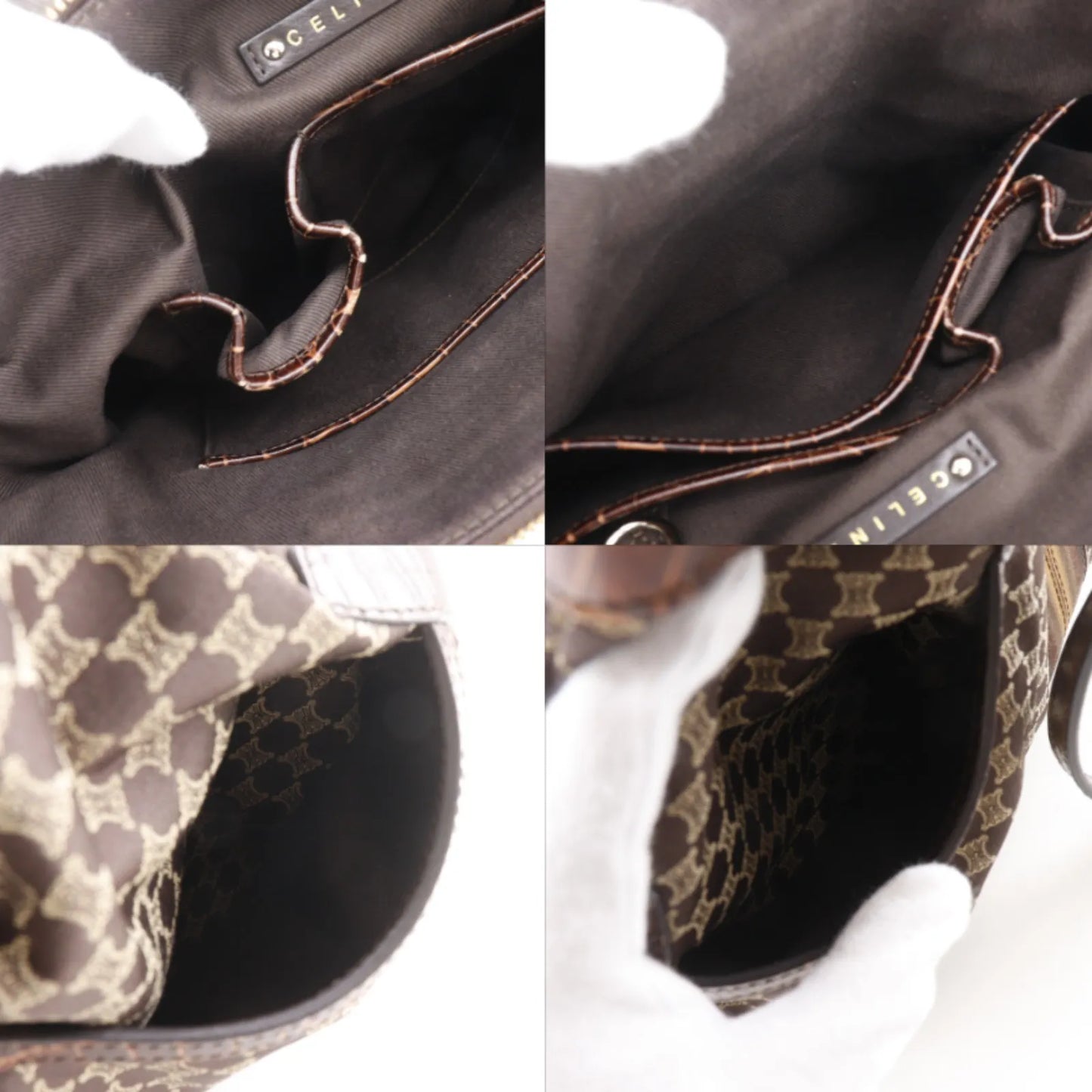 Celine Macadam Macadam with leather, Brown, Leather, Tote Bag
