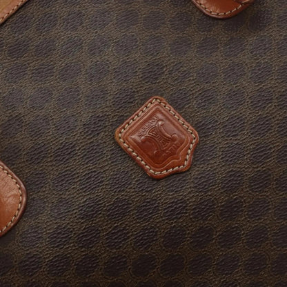 Celine Vintage Macadam Shopper Tote Canvas and Leather, Brown, Canvas, Tote Bag