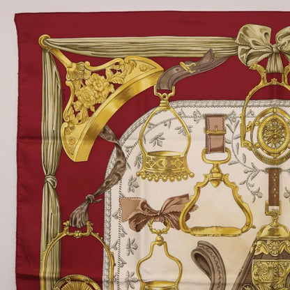 Hermes Carré 90 Silk multicolor, Burgundy, Silk, Scarf