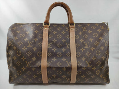 Louis Vuitton Keepall Bandouliere Monogram Canvas, Brown, Canvas, Travel Bag