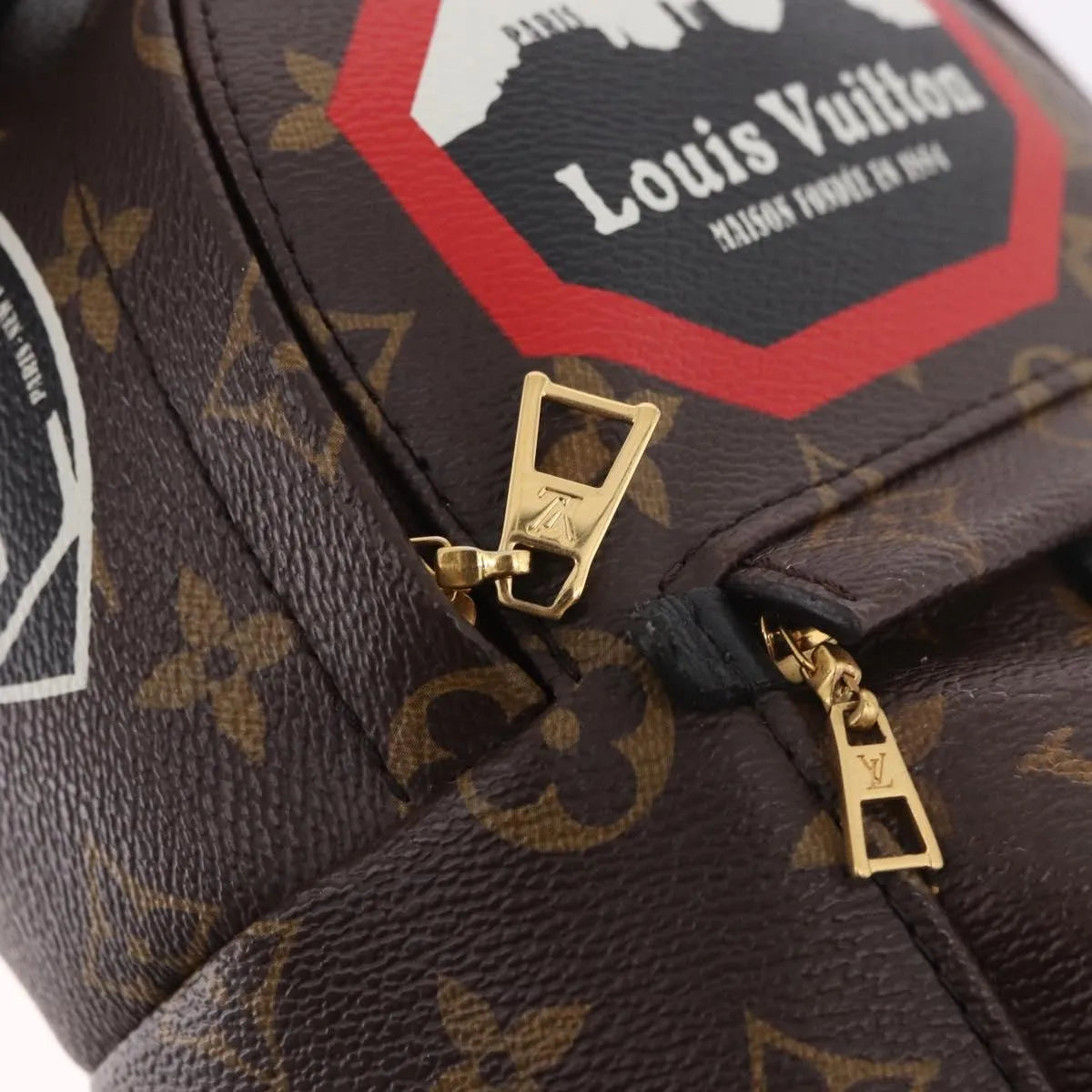 Louis Vuitton Palm Springs Limited, Brown, Canvas, Backpack