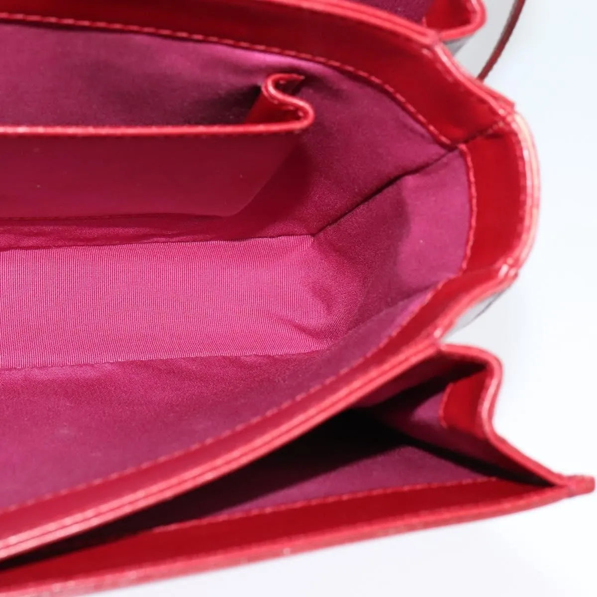 Bvlgari Signature Leather, Red, Leather, Shoulder Bag