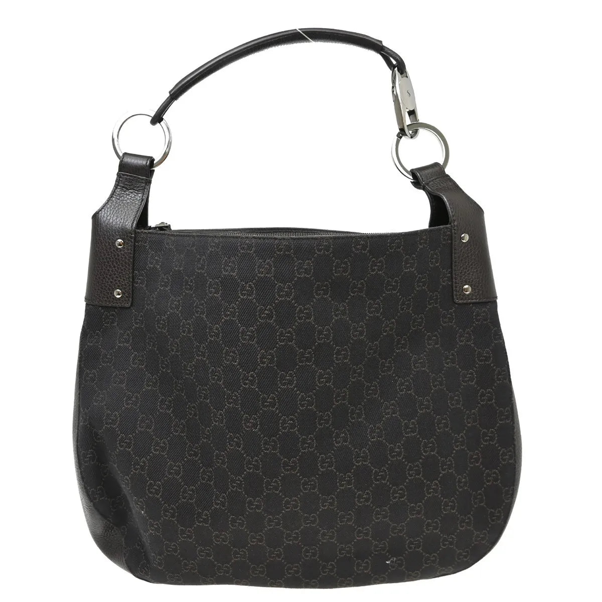 Gucci Vintage Ring Hobo Printed Velvet, Brown, Canvas, Shoulder Bag