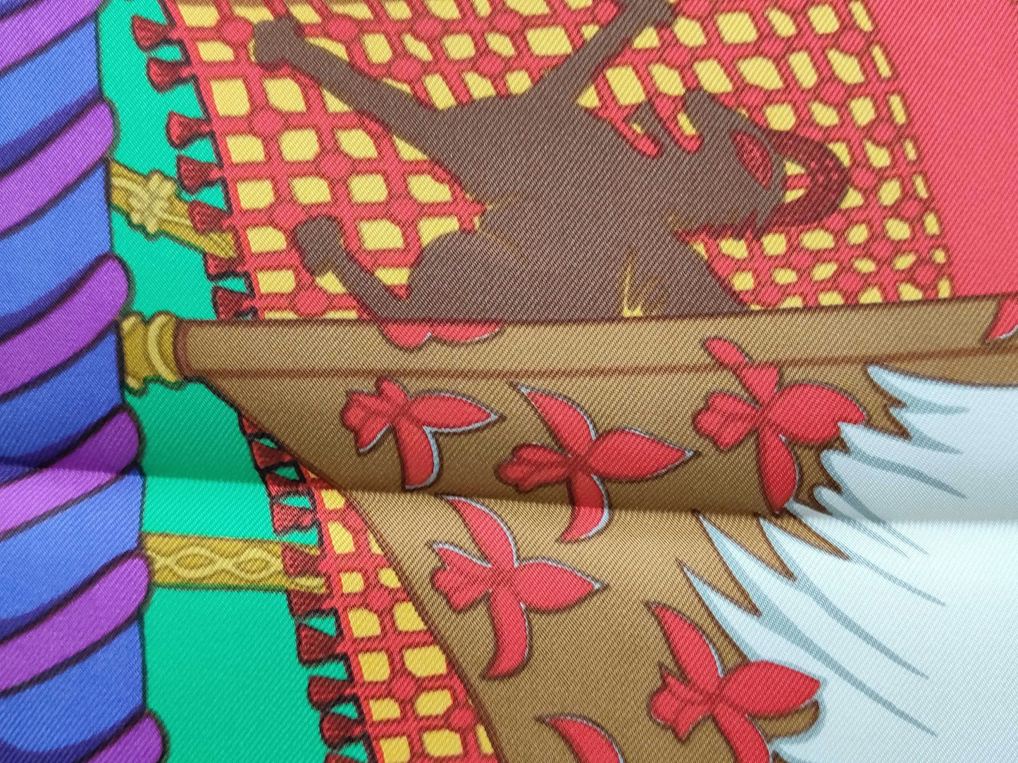 Hermes Carré 90 Silk multicolor, Multicolour, Silk, Scarf
