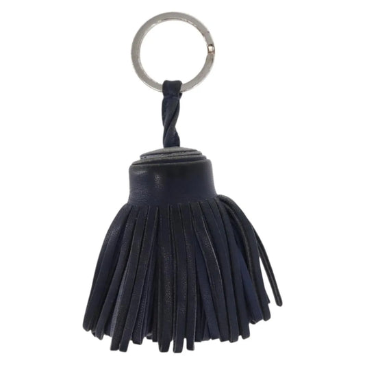 Hermes Carmen Keychain Leather, Navy, Leather, Charm