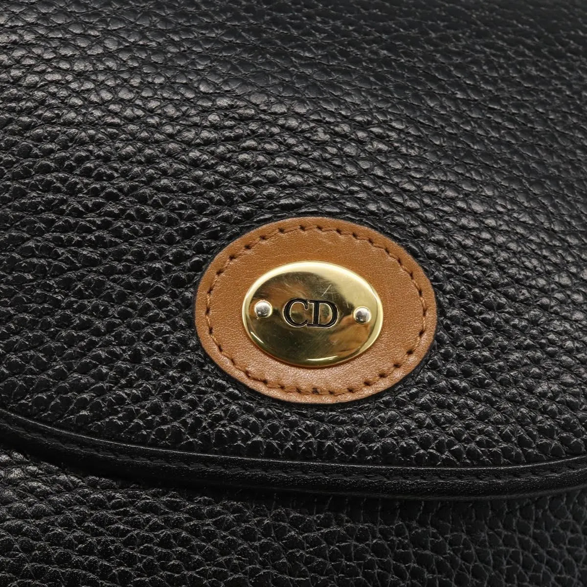 Christian Dior CD Shoulder bag Leather, Black, Leather, Shoulder Bag