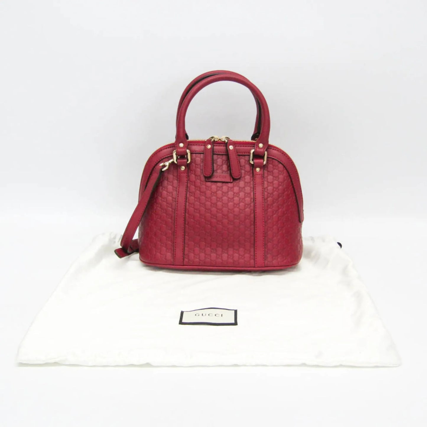 Gucci Convertible Dome Satchel Microguccissima Leather, Red, Leather, Handbag