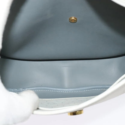Christian Dior Vintage Honeycomb Flap Canvas and Leather, White, Canvas, Shoulder Bag