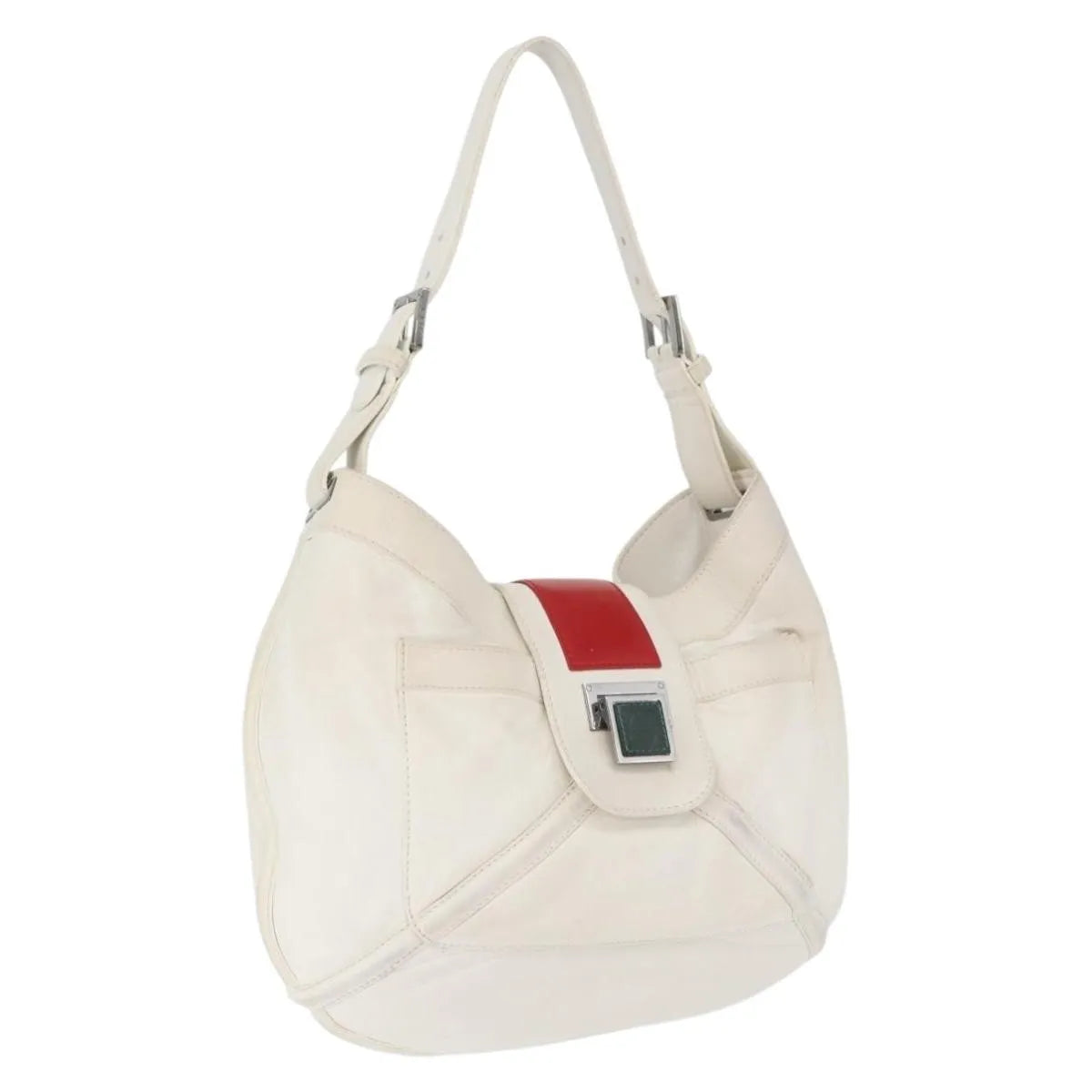 Loewe Anagram Leather, White, Leather, Shoulder Bag
