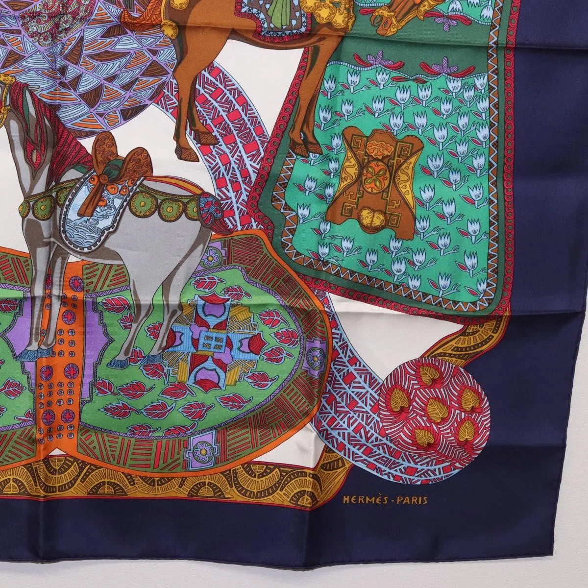 Hermes Carré 90 Silk multicolor, Navy, Silk, Scarf