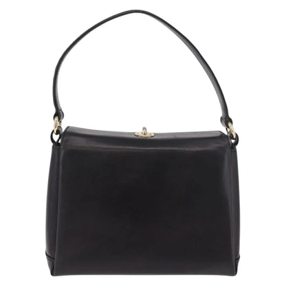 Gucci Vintage Convertible Bamboo Box Leather, Black, Leather, Handbag