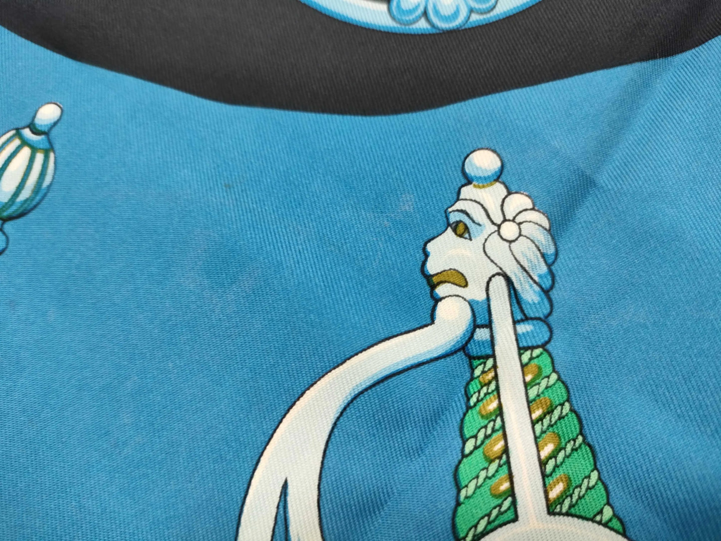 Hermes Carré 90 Silk multicolor, Blue, Cotton, Scarf