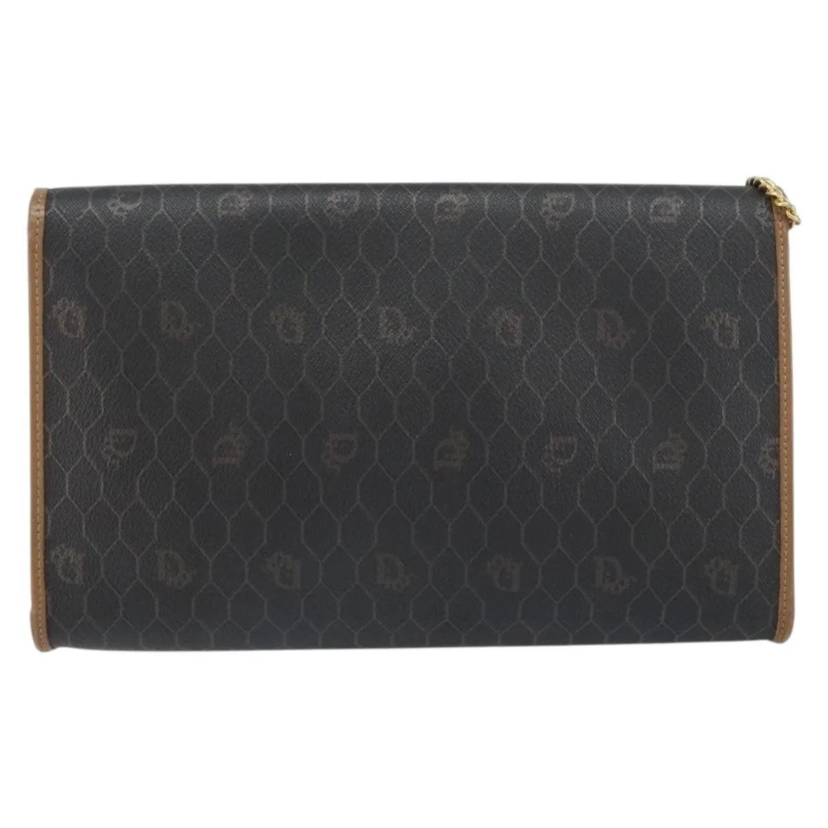 Christian Dior Vintage Honeycomb chain Canvas, Black, Canvas, Shoulder Bag