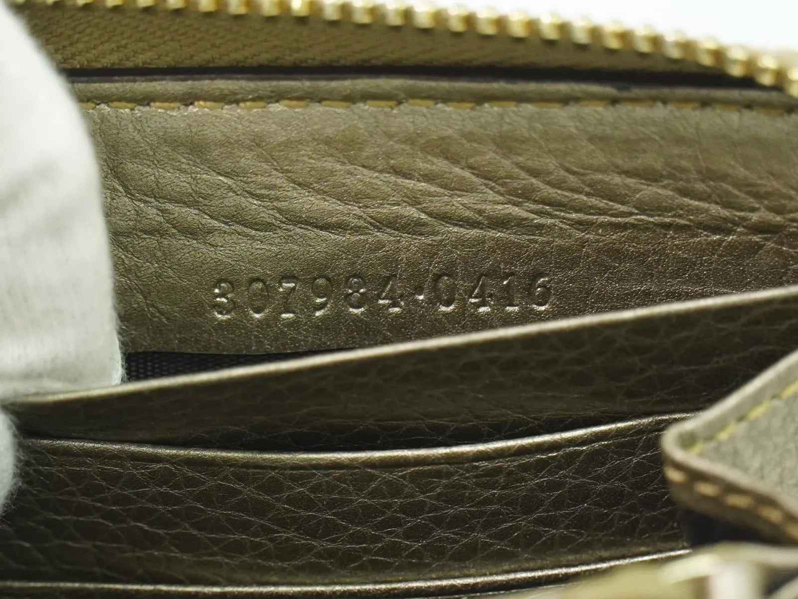 Gucci Bamboo Tassel Zip Leather, Gold, Leather, Wallet