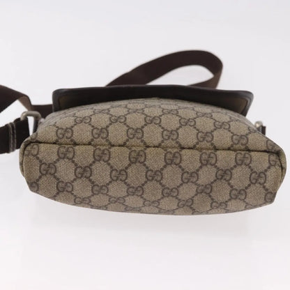 Gucci Flap Messenger GG Coated Canvas, Beige, Canvas, Shoulder Bag