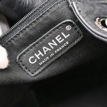 Chanel Vintage CC Drawstring Bucket Lambskin, Black, Leather, Shoulder Bag