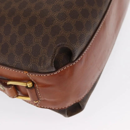 Celine Vintage Macadam Canvas and Leather, Brown, Canvas, Shoulder Bag