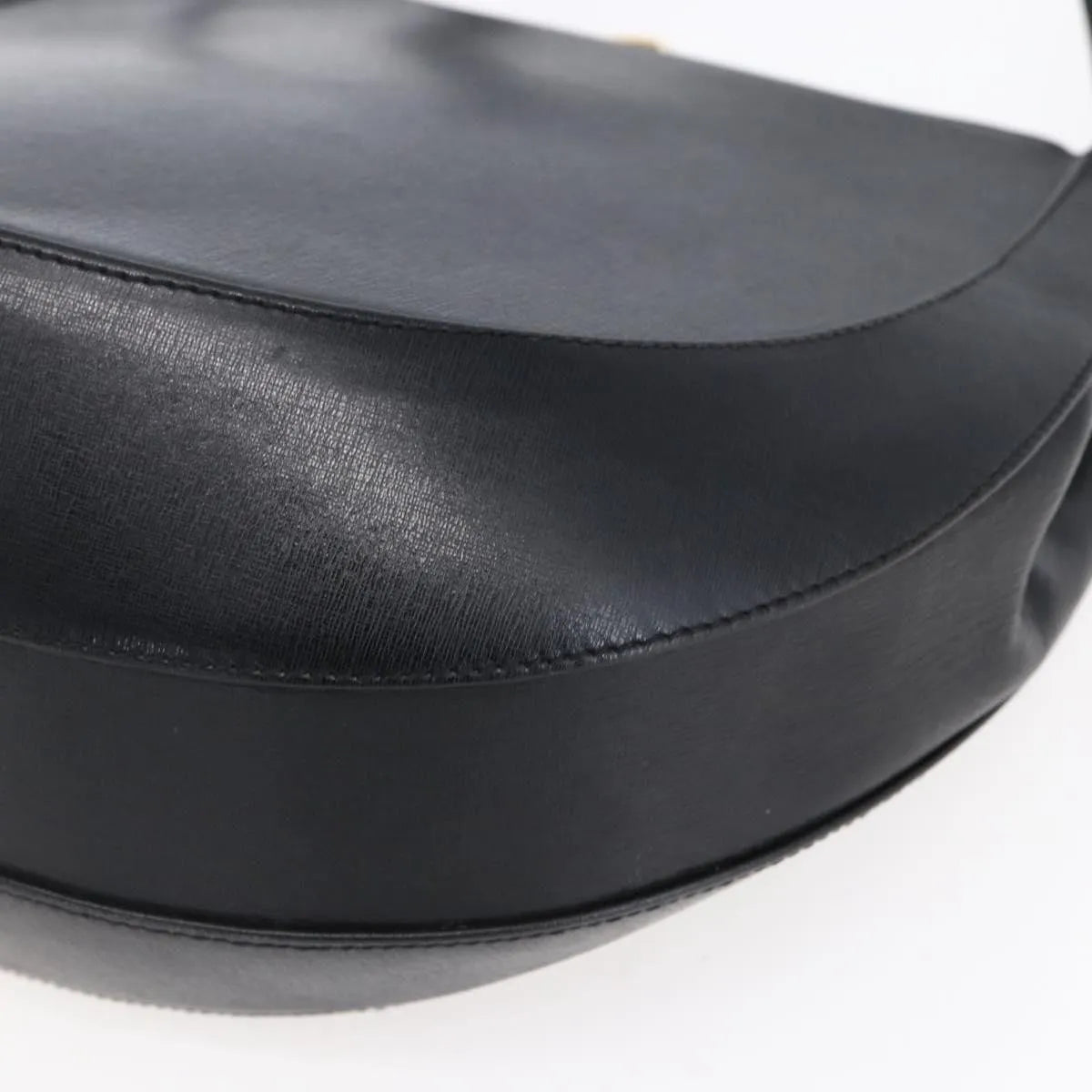 Salvatore Ferragamo Gancini Leather, Black, Leather, Shoulder Bag