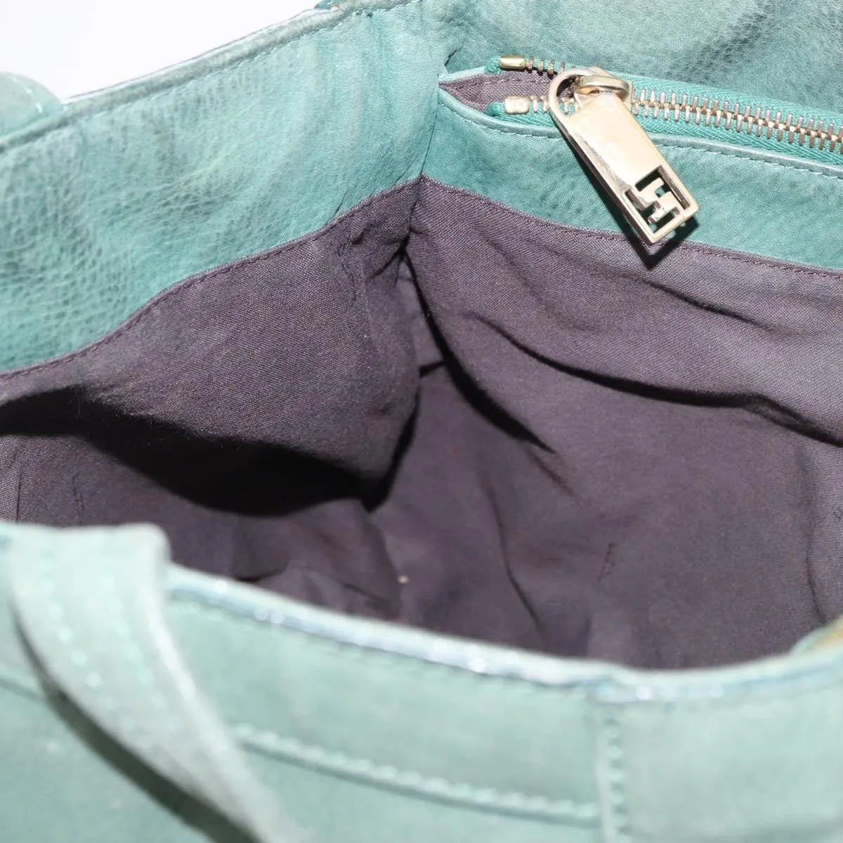 Fendi Vintage Tote leather, Green, Leather, Shoulder Bag