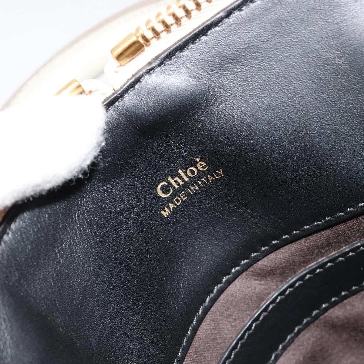 Chloe Bicolor Baylee Satchel Leather, Black, Leather, Handbag