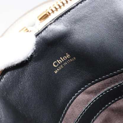 Chloe Bicolor Baylee Satchel Leather, Black, Leather, Handbag