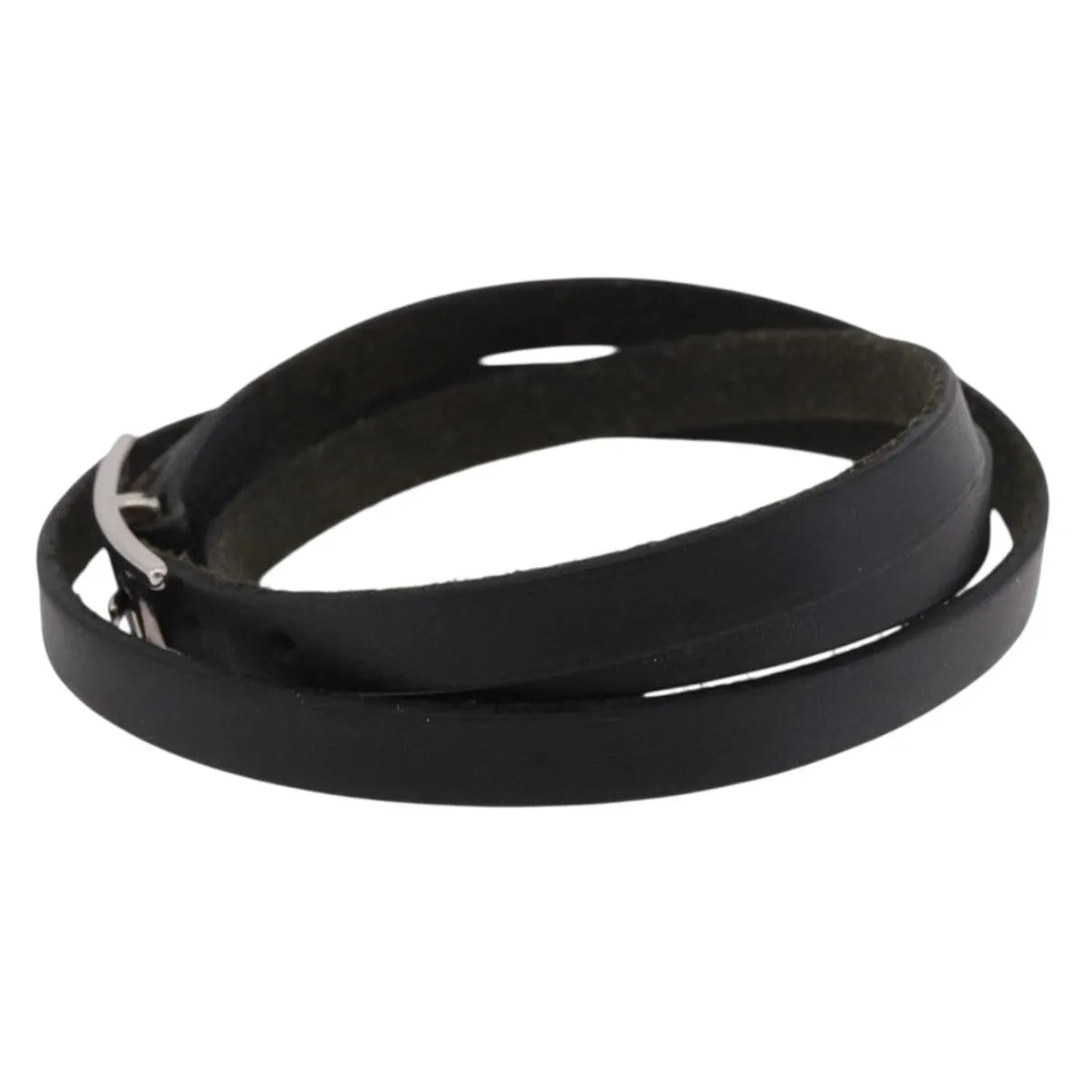 Hermes Hapi 3 Leather with Metal, Black, Leather, Bracelet