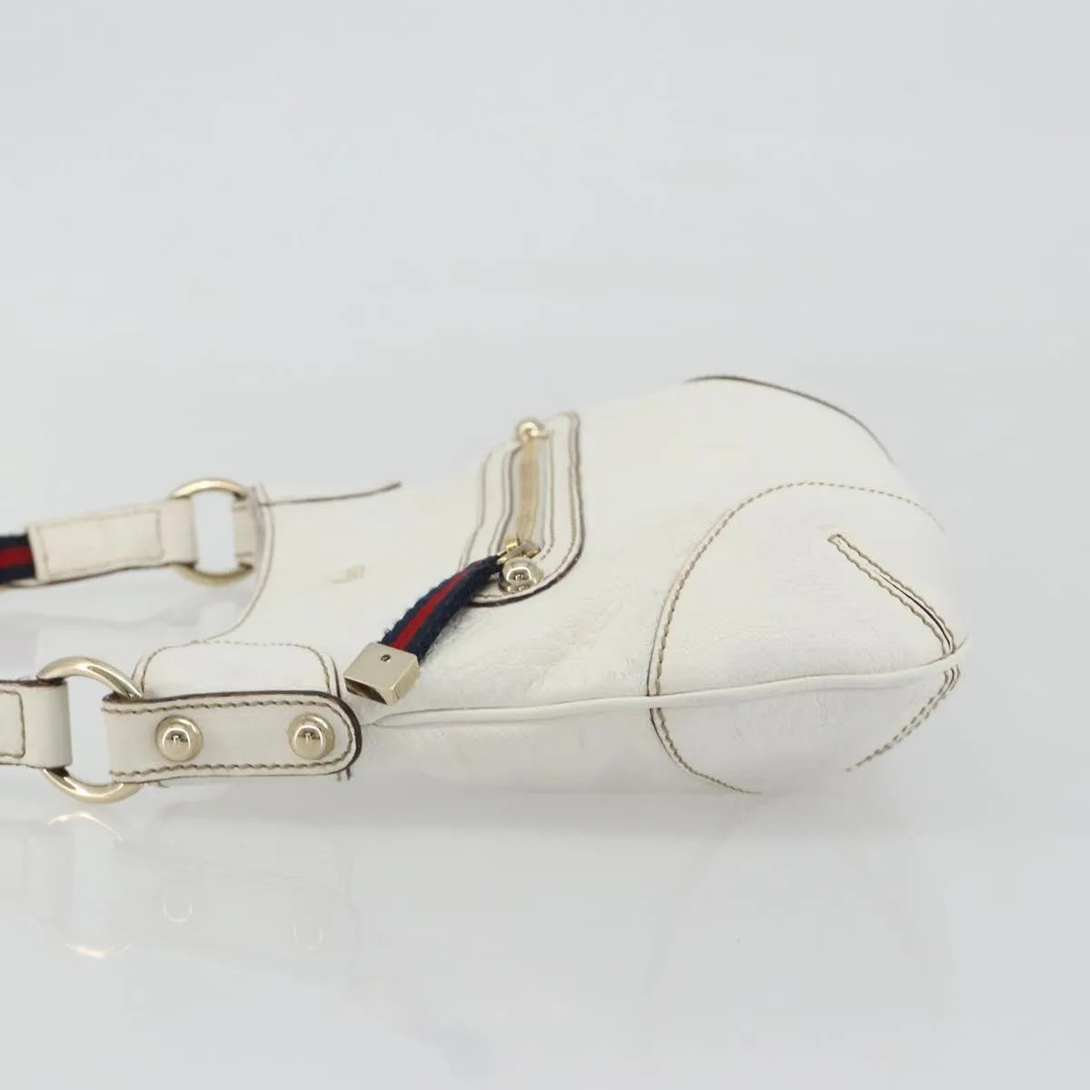 Gucci Sherry Line chain leather, White, Leather, Tote Bag