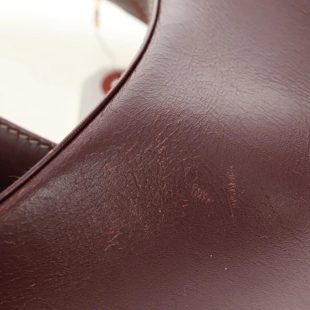 cartier Vintage must de Cartier Leather, Burgundy, Leather, Shoulder Bag