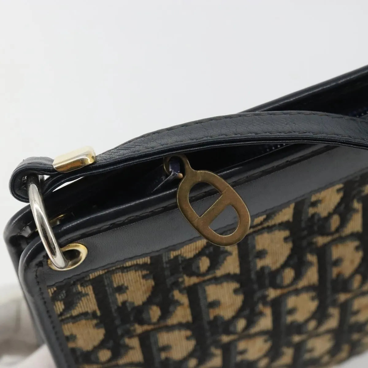 Christian Dior Vintage Trotter Canvas, Navy, Canvas, Shoulder Bag