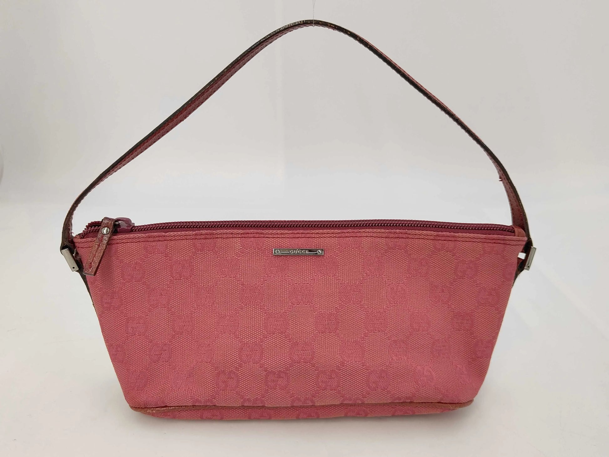Gucci D-Ring Shoulder Bag (Outlet) GG Canvas, Pink, Canvas, Shoulder Bag
