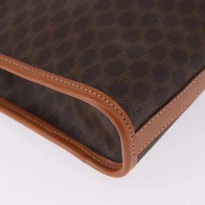 Celine Macadam Pochette Canvas and Leather, Brown, PVC, Clutch