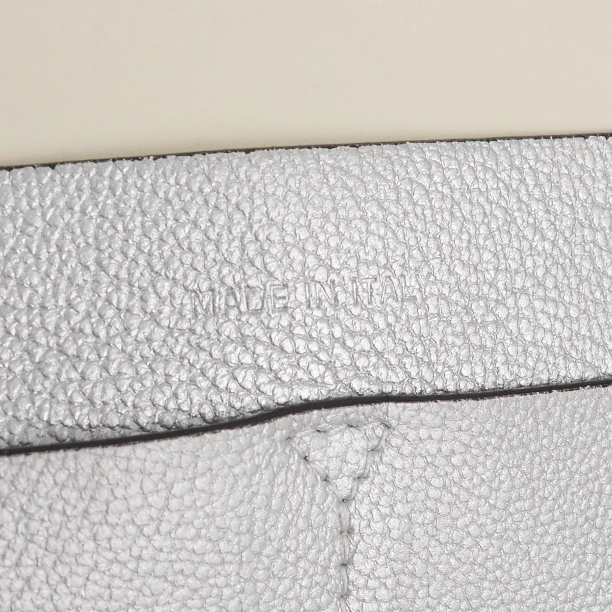 Christian Dior Open Bar Leather, Silver, Leather, Handbag