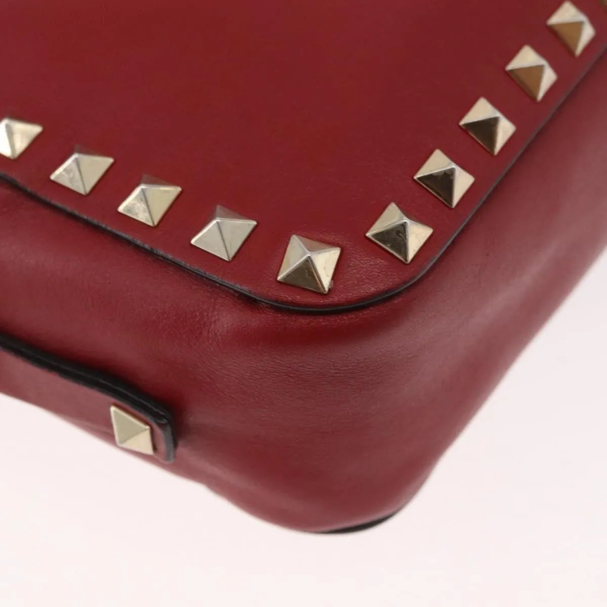 Valentino Garavani Rockstud Camera Leather, Red, Leather, Shoulder Bag