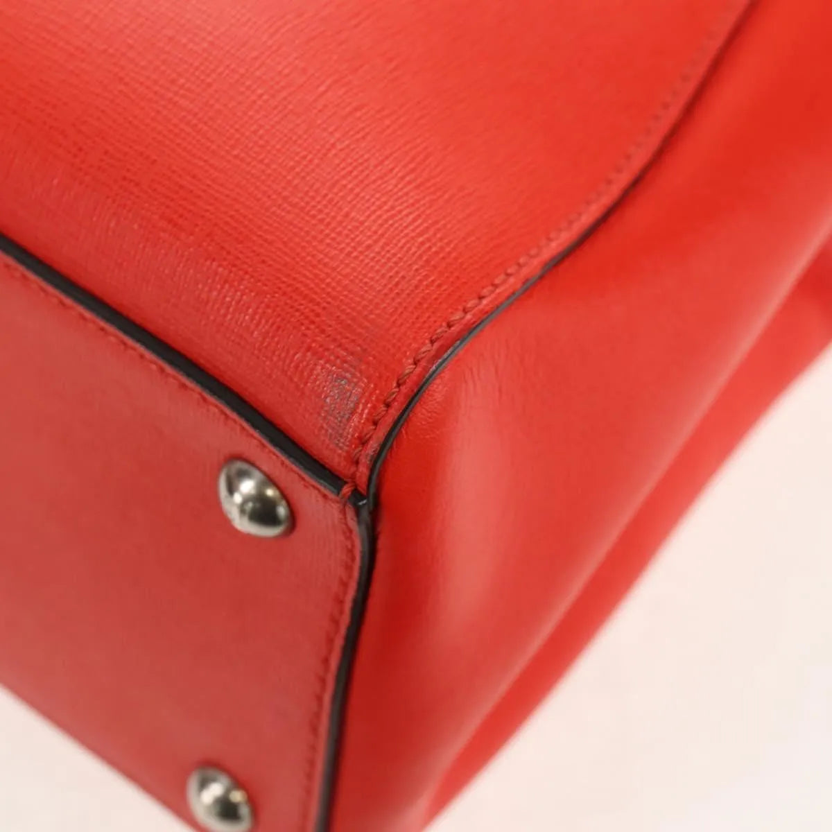Fendi 2Jours Leather, Red, Leather, Tote Bag