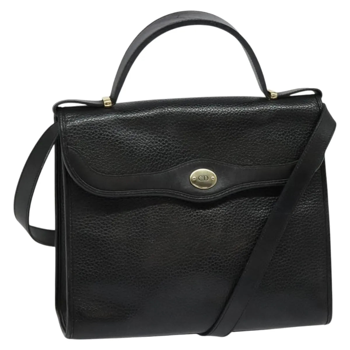 Christian Dior Vintage Leather, Black, Leather, Handbag