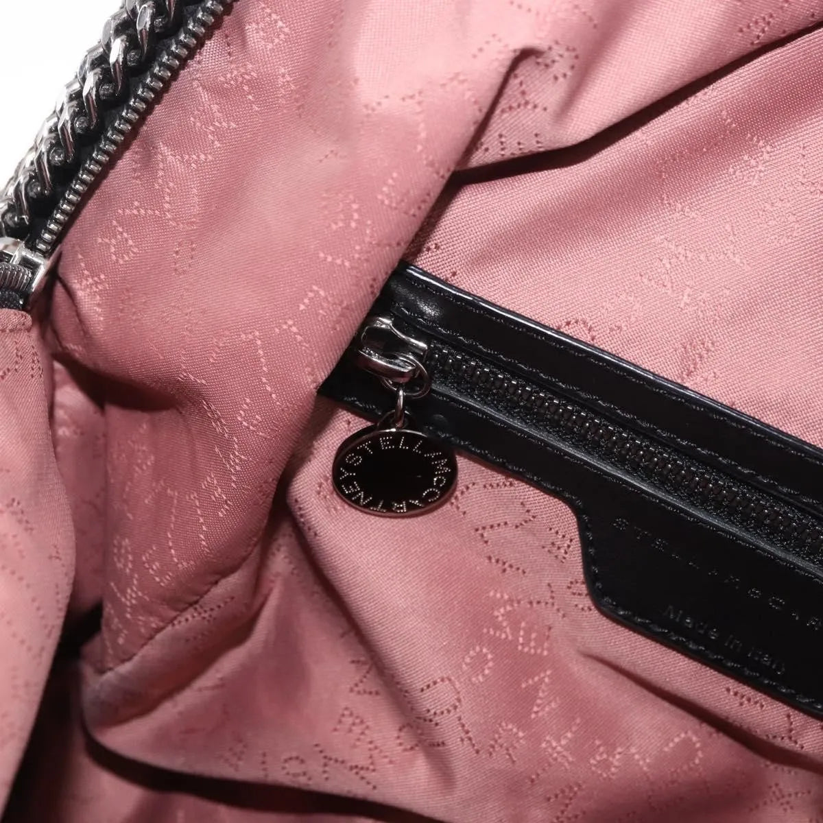 Stella McCartney Falabella Front Zip Shaggy Deer, Black, Polyester, Backpack