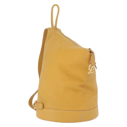 Loewe Anton Leather, Yellow, Leather, Backpack