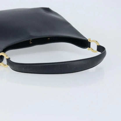 Salvatore Ferragamo Gancini Leather, Navy, Leather, Handbag