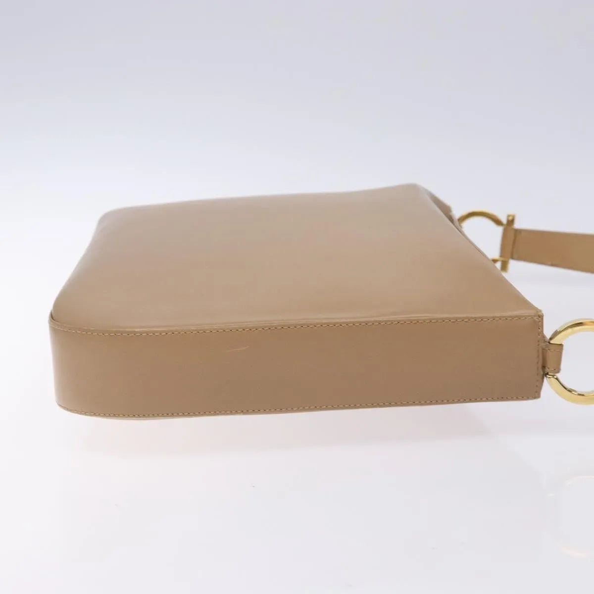 Salvatore Ferragamo Gancini Leather, Beige, Leather, Shoulder Bag